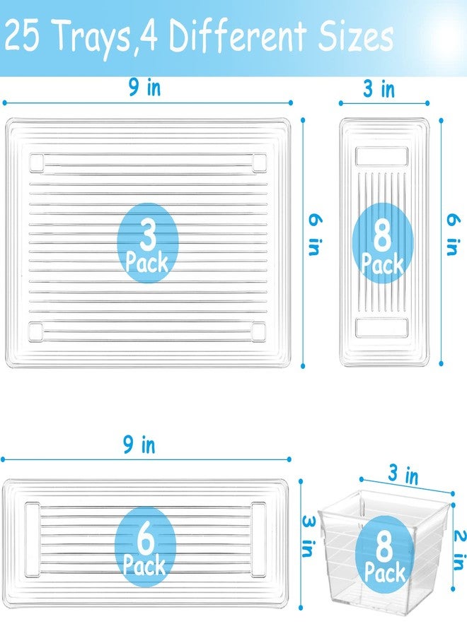 DCA 25 PCS Clear Plastic Drawer Organizer Tray for Makeup, Kitchen Utensils, Jewelries and Gadgets - Image 3